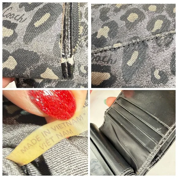 Coach Ocelot Leopard Print Crossbody Bag with Compact Wallet Black/Silver Fabric - Picture 11 of 17